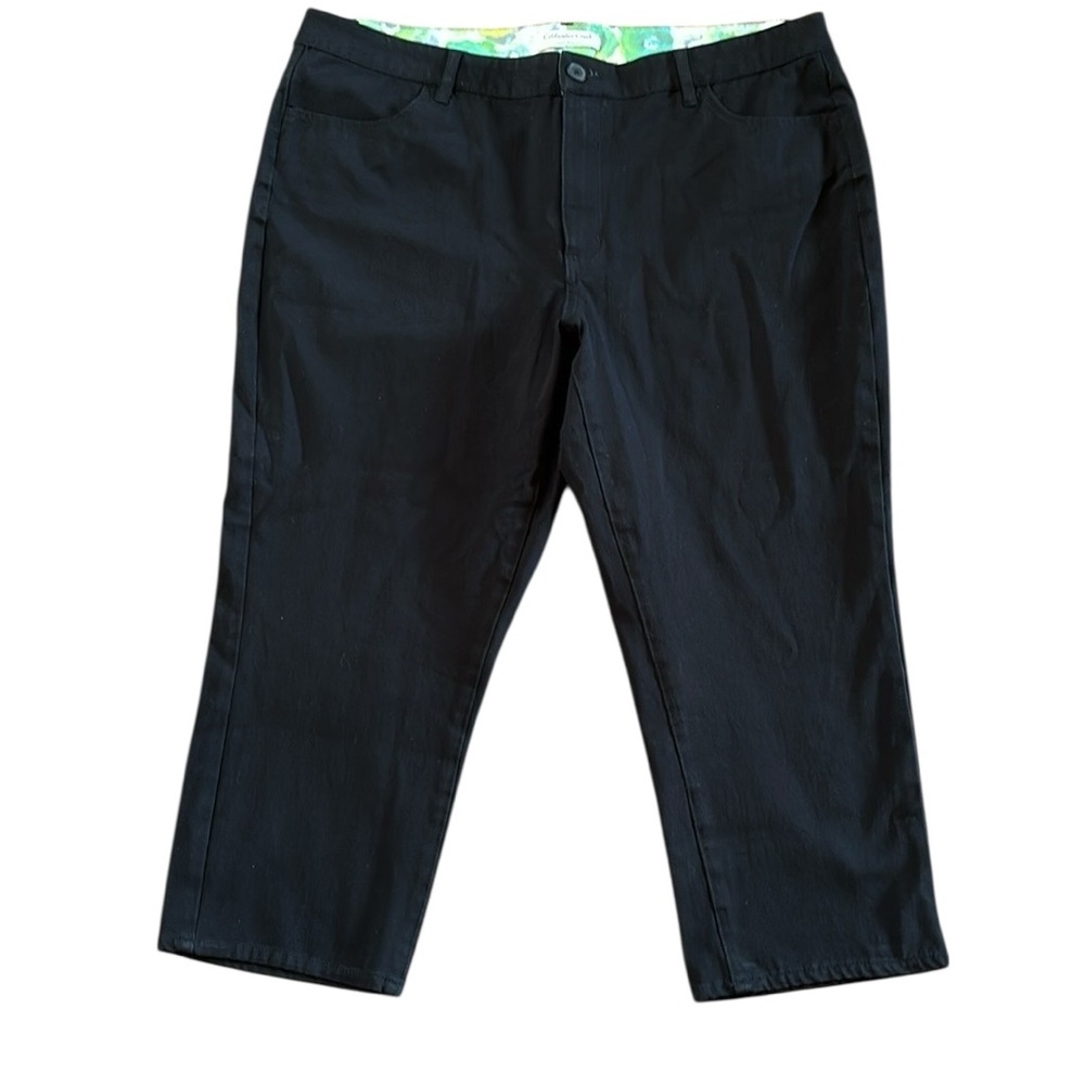 Coldwater Creek Black Capri‎ Clam Digger Pants Size 16